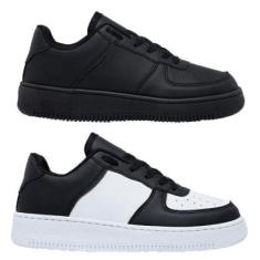 Kit 2 Pares Tênis Sneakers Air Casual Masculino Feminino Blogueira Skate-Unissex