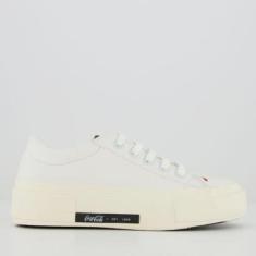 Tênis Coca Cola Daytona Key Leather Feminino Branco e Off White-Feminino