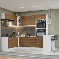 Armário De Cozinha Completa De Canto 489Cm Branco Madesa