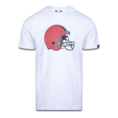 Camiseta Manga Curta Nfl Cleveland Browns Branco Preto New Era