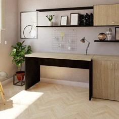 Mesa Reta Corp 25mm 140cm Bramov Móveis Preto/carvalho Mel