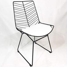 Cadeira Bertoia Retrô Preta Assento Branco - Poltronas do Sul