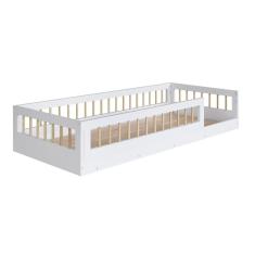 Cama Infantil Montessoriana Solteiro Completa Móveis Affetto Branco