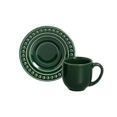 Conjunto C/ 6 Xícaras De Café C/ Pires Atenas Botânico 72 ml