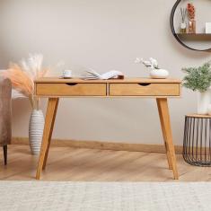 Mesa Escrivaninha Madeira 2 Gavetas Retro Milo
