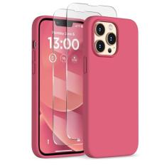 COFFKER Capa projetada para iPhone 13 Pro, capa de silicone líquido com [2 protetores de tela], [proteção militar à prova de choque] capa fina para celular com forro de microfibra de 6,1 polegadas,