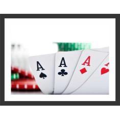 Quadro Decorativo Jogos Pôquer Cartas Naipe Baralho Salas Decorações C