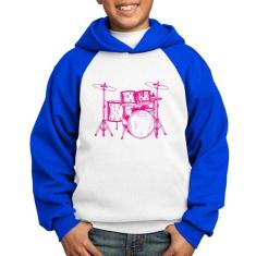 Moletom Infantil Bateria Música (rosa) - Foca na Moda, Branco, Azul, 1