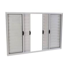 Janela Veneziana em Alumínio 100 x 200 x 8 cm 6 Folhas V. Boreal Branc