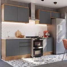 Cozinha Modulada 5 Peças 8 Portas 3 Gavetas com Divisor de Talheres Vi