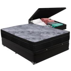 Cama Box Baú e Colchão Airtech Pampa Molas ensacadas Casal Ortobom