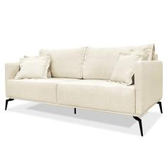 Sofá 2 Lugares 180cm Pés De Metal Vecchia S06 Linho Pérola - Mpozenato