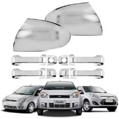 Kit Aplique Cromado Maçaneta E Retrovisor Fiesta 2002 A 2013 - Shekpar