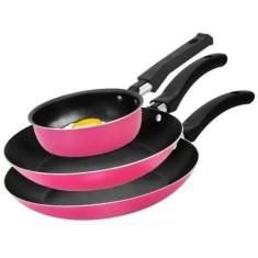 Conjunto Frigideiras 3 Peças Antiaderente Techflon Nacional