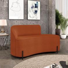 Sofá 2 Lugares Orgânico 140cm Pé Ferro Preto Morgan Bouclê Terra - D R