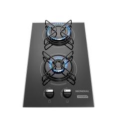Cooktop a Gás, 2 Bocas, Mondial, Preto/Inox, Bivolt - CTG-04