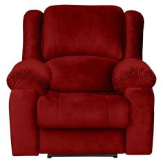 Poltrona do Papai Reclinável Manual Magnum Veludo Vermelho - Gran Belo