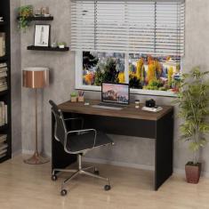Mesa De Escritório Escrivaninha Tampo 120cm Nogal - Netmobil