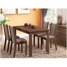 Conjunto Sala de Jantar Rosa Madesa Mesa com 4 Cadeiras