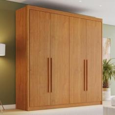 Guarda-Roupa Casal 4 Portas 4 Gavetas Eloá 100% MDF Marrom/Cinamomo - 