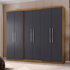 Guarda Roupa Casal Ambiente Prime 6000 Freijó Carbono - Araplac