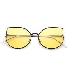 Óculos de Sol Feminino Design Olho de Gato Oley Polarizado com Proteção Uv400 (Amarelo)
