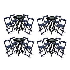 Kit 4 Conjuntos de Mesa Bistrô Dobrável Jack Daniel's com 4 Banquetas 