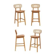 Kit 04 Banquetas Liz Cabecasa Madeiramadeira Caramelo