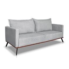 Sofá 3 Lugares Zeus Linho Bouclê Cinza Claro 220 cm - Modern