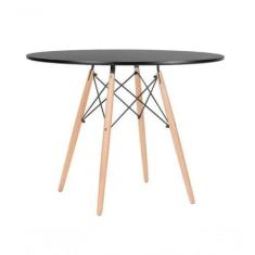 Mesa De Jantar Redonda Eames Eiffel 90Cm Preta - UNIVERSAL MIX