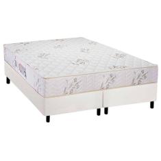 Cama Box King: Colchão Espuma Luckspuma D45 Gran Luck + Base Crc Courano White(193X203)