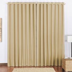 Cortina Blackout 4,00M X 2,80M Avelã Tecido Blackout Corta Luz Sala Ou Quarto