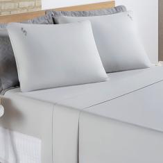 Jogo De Cama Lençol Joana Casal Padrão Tecido Algodão 200 Fios 04 Peças - Cinza