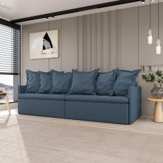 Sofá Retrátil E Reclinável 4 Lugares 280cm Dália Cabecasa Madeiramadeira Azul
