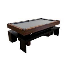 Mesa de Sinuca e Jantar com 4 Bancos - 2,34x1,34 - Nelson Bilhares, Gr