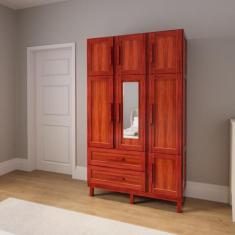 Guarda-roupa Solteiro com Espelho 7 Portas 2 Gavetas Fortaleza - Rodmó