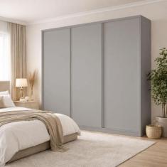 Guarda Roupa Casal 3 Portas de Correr 6 Gavetas 260cm MDF - Casa Lar I