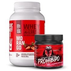 Combo Pré Treino Prohibido 360g + Whey Protein 100% Concentrado 900g-Unissex