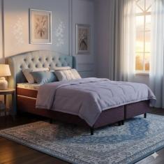 Cama Box Queen Castor Class Pocket Hibrido 158x198x52 + Box Castor, Qu