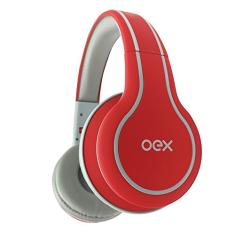 Headset Impulse Estilo Dj Com Microfone Vermelho Hp105 Oex
