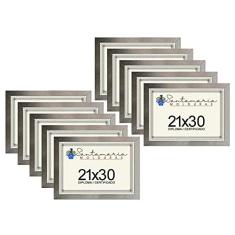 Kit 10 Molduras Porta Diploma Certificado A4 21x30 Prateado