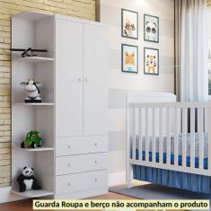 Prateleira Externa Canoira para Guarda Roupa Luna/Smim em MDF Móveis Peroba Branco Brilho