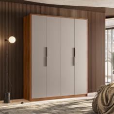 Guarda Roupa Casal 4 Portas Attore Nogueira Touch/nude Prime Tx