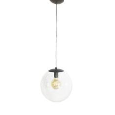 Pendente Redondo Esfera 35cm Preto Vidro Cristal 1 L mpada Ma