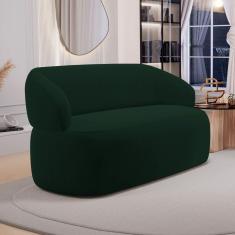 Sofá Orgânico 02 Lugares Living Glee 140cm Veludo Verde Escuro - Desk Design
