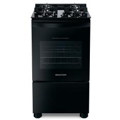 Fogão Brastemp 4 Bocas com Mesa de Vidro Grades Duplas BFO4VAE - Preto