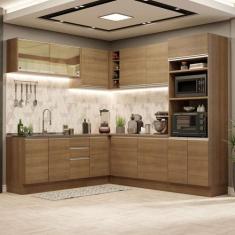 Cozinha Completa de Canto Madesa Glamy 459001 com Armário e Balcão (Se