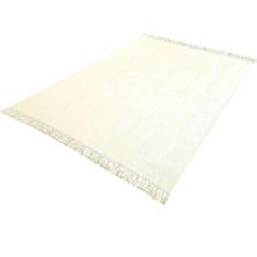 Tapete Cru 2,00 X 1,50 Sala Quarto Artesanal Em Algodão Liso - BRIANOR