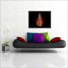 Quadro Decorativo Instrumento Violino Decorações Com Moldura - Vital Q