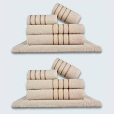 Jogo De Toalhas 10 P?s Cole??o Montreal 100% Algod?o Bege+bege